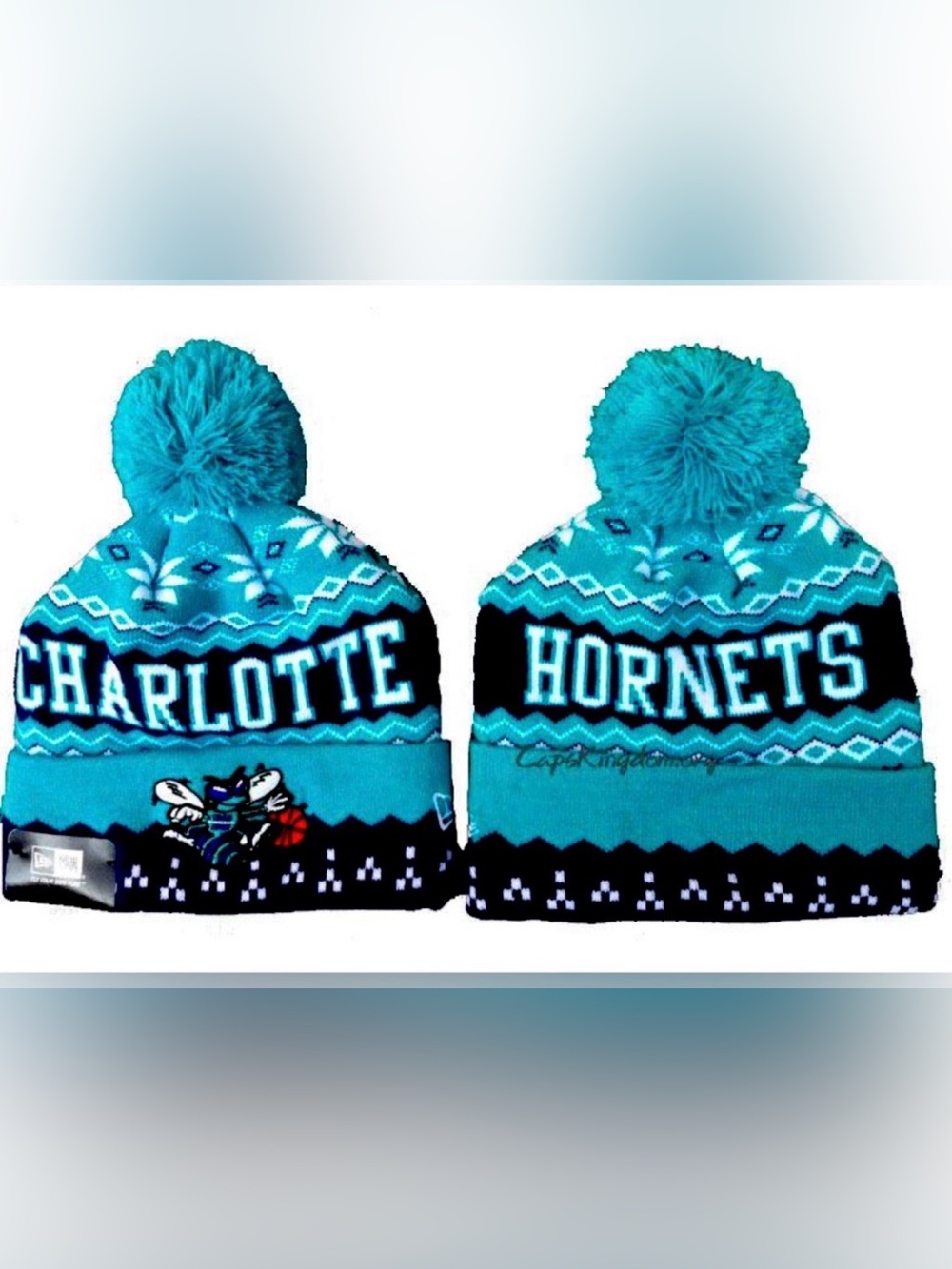 New with tags Charlotte Hornets Teal Knit Pom Beanie
